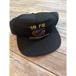 Vintage US Airforce Strapback Hat Black 78 FS Attack Squadron Bushmasters Snake